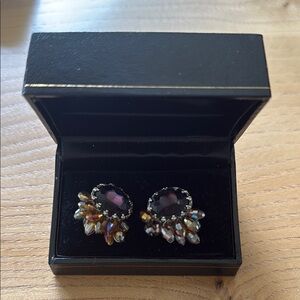Elegant Purple and Gold Earrings